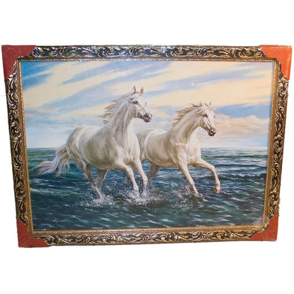 Картина (репродукция) Пара белых лошадей