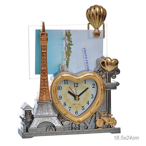 Часы настольные с фоторамкой Париж
